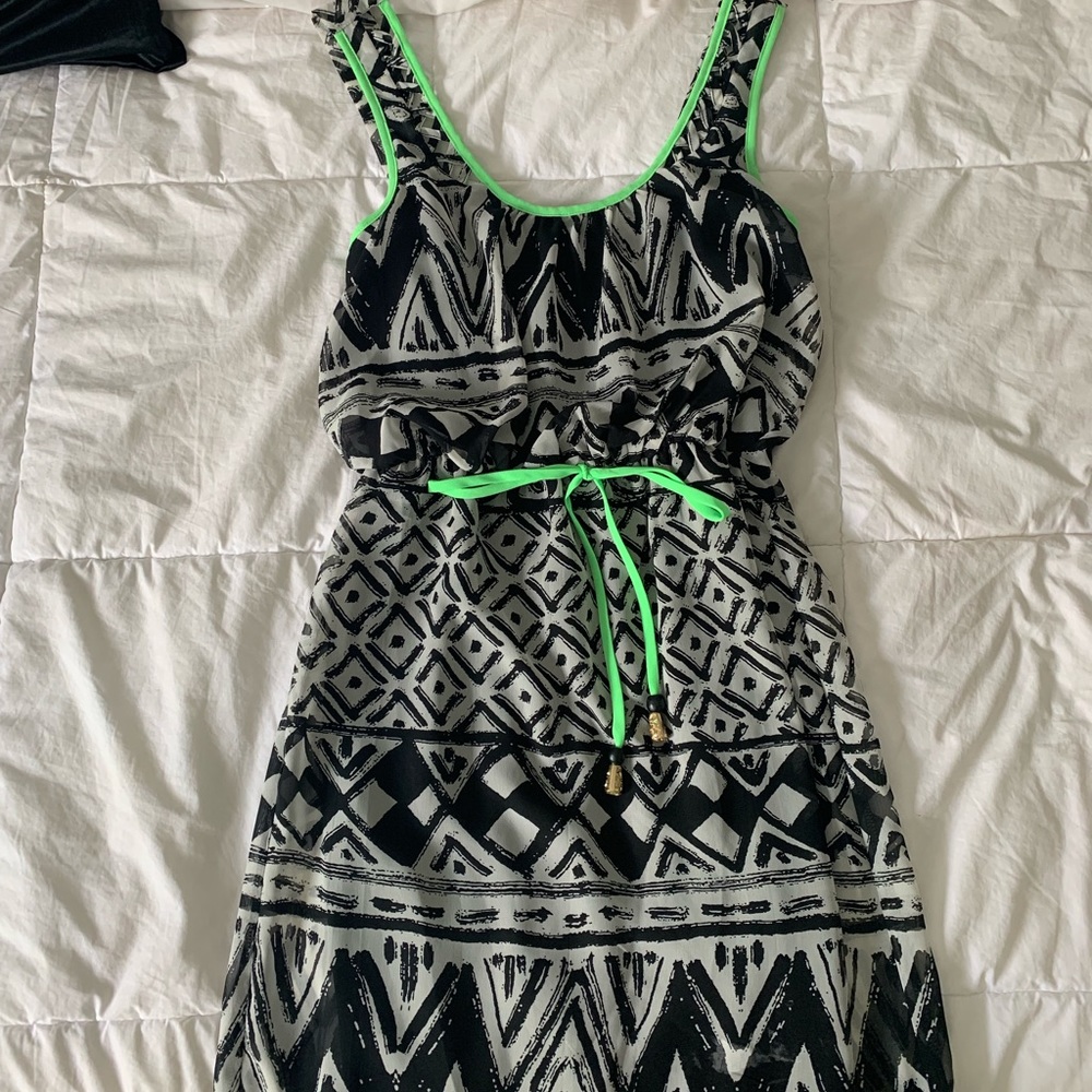 Black and white chiffon dress